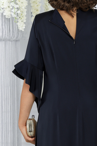 Демисезонный нарядный комплект из сатина: брюки и туника синяя Ninele 6010 темно-синий - фото 10
