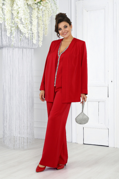 Блуза, брюки, кардиган Ninele 6033 красный - фото 8
