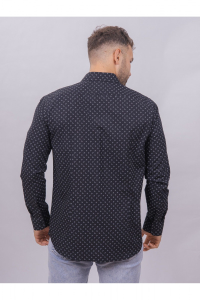 Белая, синяя и фиолетовая рубашка из хлопка Nadex 01-094811/501-24 темно-синий-белый - фото 9