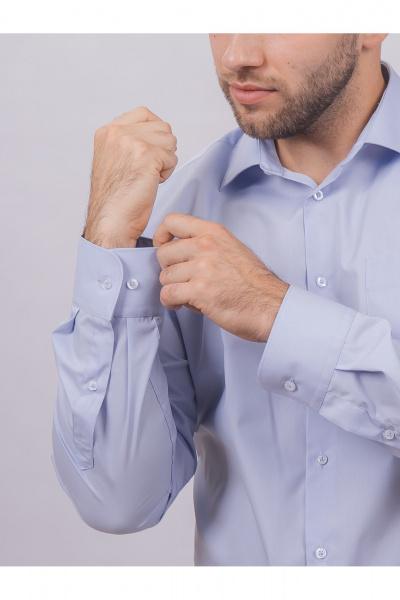 Голубая деловая рубашка из хлопка с длинным рукавом Nadex 01-094912/204-24 голубая_звезда - фото 8