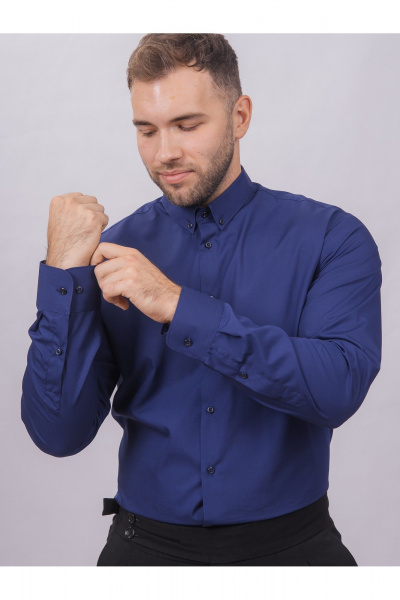 Рубашка из хлопка с длинным рукавом для делового образа Nadex 01-097112/204-24 темный_василек - фото 10