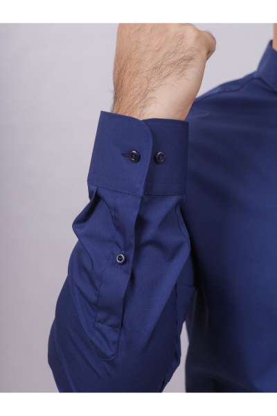 Рубашка из хлопка с длинным рукавом для делового образа Nadex 01-097112/204-24 темный_василек - фото 8