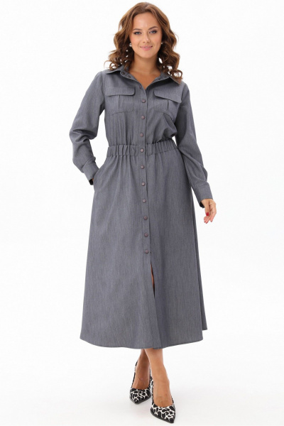 Платье рубашечного типа с воротником и расклешенной юбкой Angelina & Сompany 1171 - фото 8