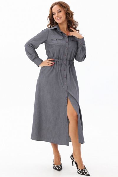 Платье рубашечного типа с воротником и расклешенной юбкой Angelina & Сompany 1171 - фото 6