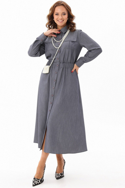 Платье рубашечного типа с воротником и расклешенной юбкой Angelina & Сompany 1171 - фото 1