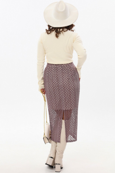 Юбка из кружевной ткани с высокой талией и разрезом Angelina & Сompany 1172 - фото 4