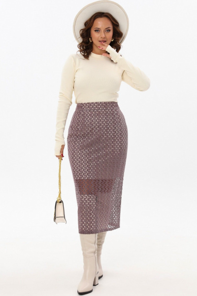Юбка из кружевной ткани с высокой талией и разрезом Angelina & Сompany 1172 - фото 3