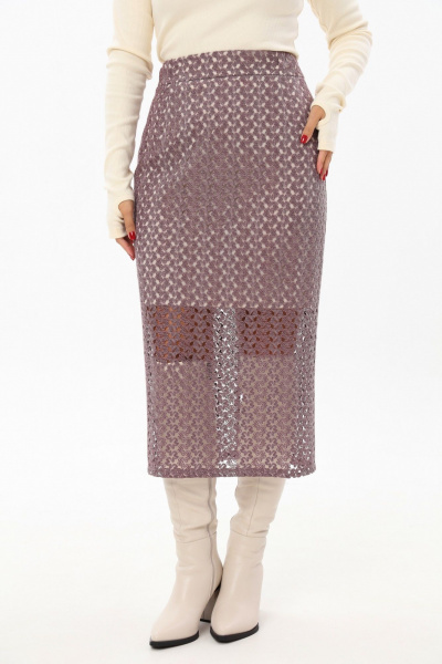Юбка из кружевной ткани с высокой талией и разрезом Angelina & Сompany 1172 - фото 2