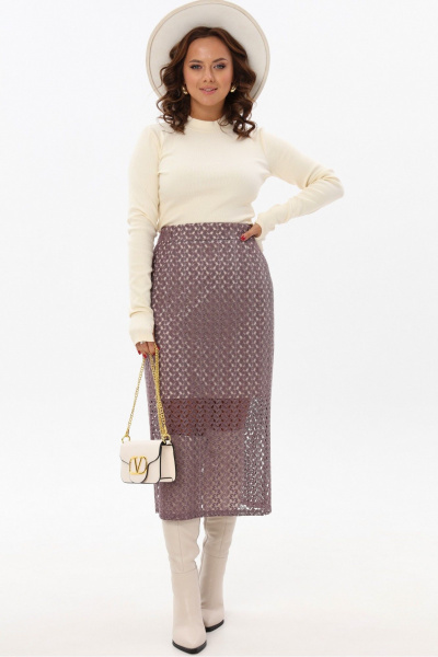 Юбка из кружевной ткани с высокой талией и разрезом Angelina & Сompany 1172 - фото 1