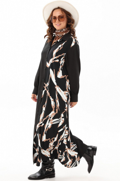 Платье макси с асимметричным вырезом и воланом Angelina & Сompany 1174 - фото 7