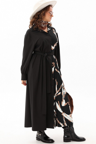 Платье макси с асимметричным вырезом и воланом Angelina & Сompany 1174 - фото 5