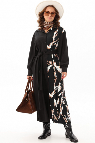 Платье макси с асимметричным вырезом и воланом Angelina & Сompany 1174 - фото 4