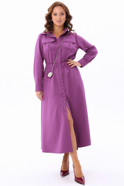Платье рубашечного типа с эластичной тесьмой и накладными карманами Angelina & Сompany 1176 - фото 9