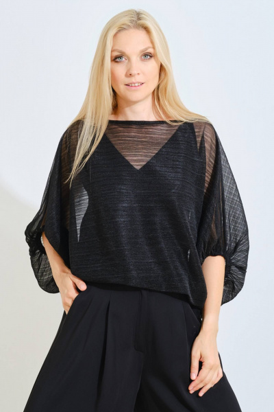 Демисезонная прозрачная блуза без топа Achosa 1854 черный - фото 2