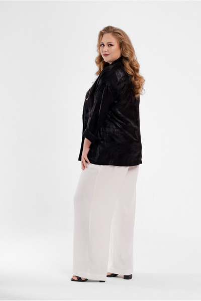 Комплект брюк, жакет и блуза нарядный из текстиля демисезон Deesses 3147 - фото 7