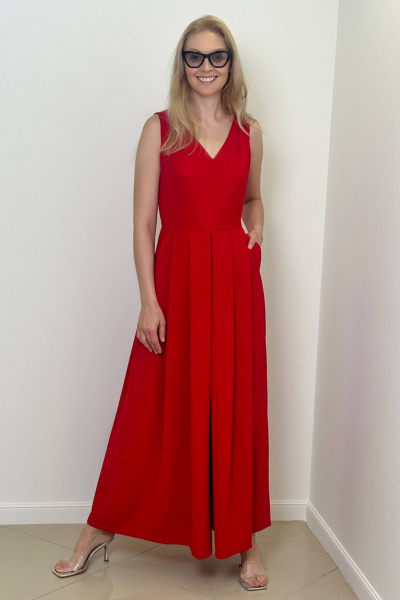 Круглогодичный нарядный красный комбинезон Achosa 93 красный - фото 2