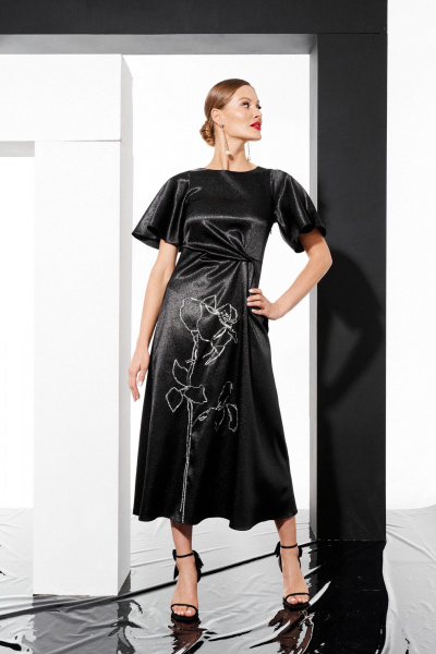 Платье ELLETTO 1056 черный - фото 2