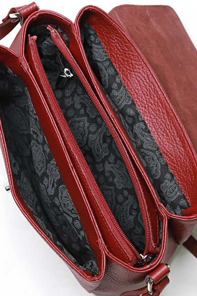 Классическая сумка из натуральной кожи, стиль на каждый день Galanteya 17224.24с994к45 бордо/коричн - фото 5