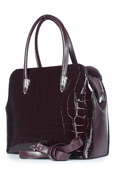 Стильная сумка из экокожи, на каждый день, красный цвет Galanteya 21224.24с812к45 бордо - фото 1