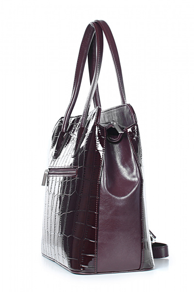 Стильная сумка из экокожи, на каждый день, красный цвет Galanteya 21224.24с812к45 бордо - фото 4