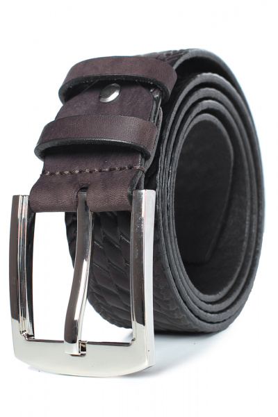 Классический коричневый ремень из натуральной кожи с тиснением Galanteya 5523.23с162к45 1р коричневый - фото 1