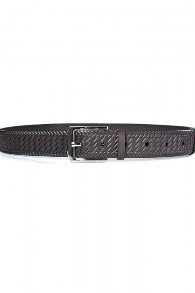 Классический коричневый ремень из натуральной кожи с тиснением Galanteya 5523.23с162к45 1р коричневый - фото 4