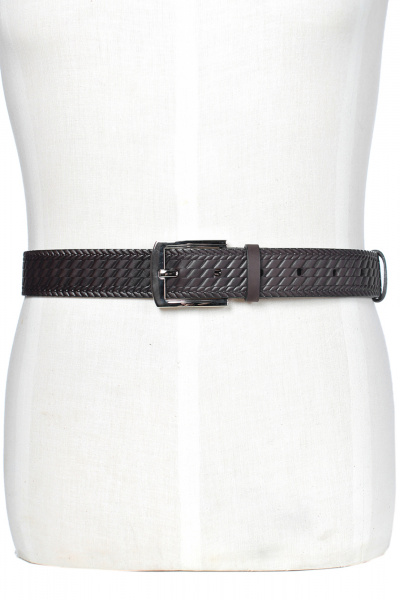 Классический коричневый ремень из натуральной кожи с тиснением Galanteya 5523.23с162к45 1р коричневый - фото 5