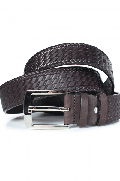 Ремень из натуральной кожи с тиснением, классика, узкий, коричневый Galanteya 5523.23с162к45 2р коричневый - фото 3