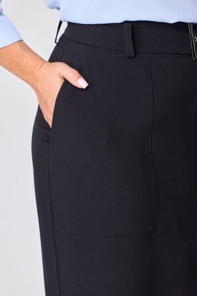 Демисезонный костюм из текстиля с юбкой-брюками БАГРЯНИЦА 3146 - фото 7