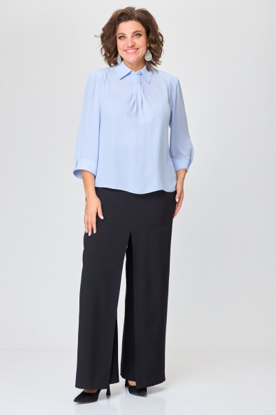 Демисезонный костюм из текстиля с юбкой-брюками БАГРЯНИЦА 3146 - фото 1