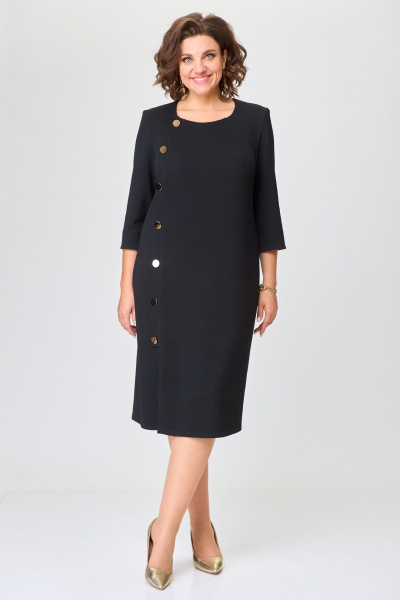 Платье миди классическое деловое из текстиля БАГРЯНИЦА 5060 - фото 2