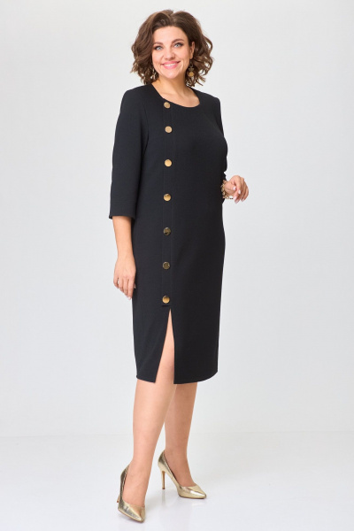Платье миди классическое деловое из текстиля БАГРЯНИЦА 5060 - фото 1