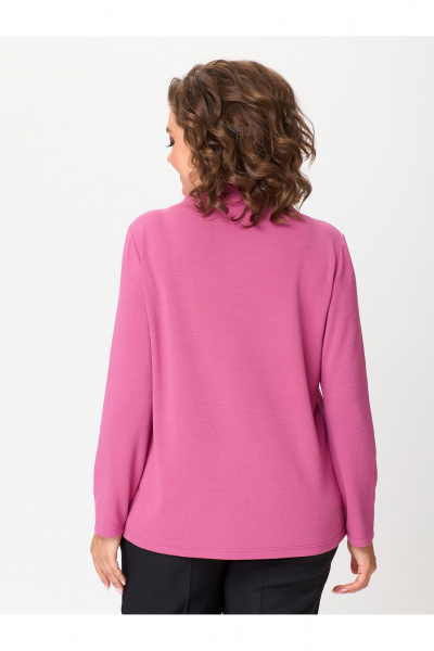 Джемпер свободного кроя из вискозы и трикотажа Zlata 4438 розовый - фото 6