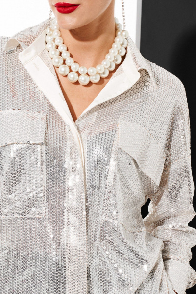 Блуза ELLETTO 3788 серебро - фото 13