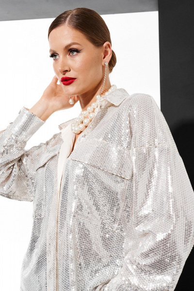 Блуза ELLETTO 3788 серебро - фото 12