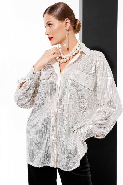 Блуза ELLETTO 3788 серебро - фото 11