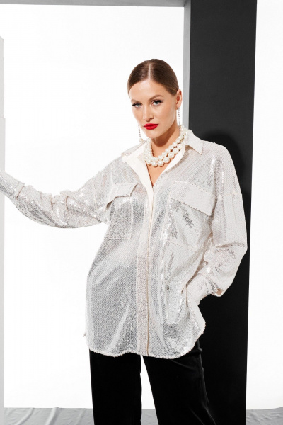 Блуза ELLETTO 3788 серебро - фото 10