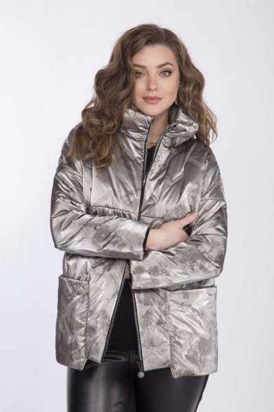 Куртка демисезонная прямая из текстиля с утеплителем Matini 2.1435 серый - фото 7