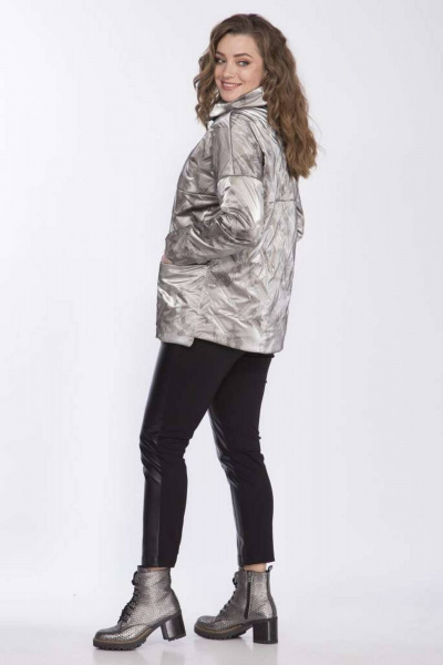 Куртка демисезонная прямая из текстиля с утеплителем Matini 2.1435 серый - фото 5