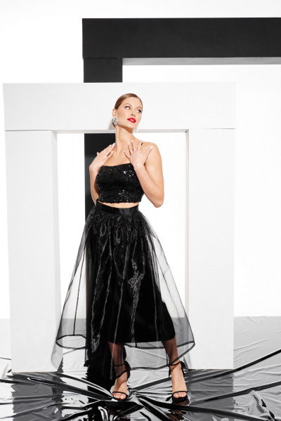 Блуза ELLETTO 3800 черный - фото 7