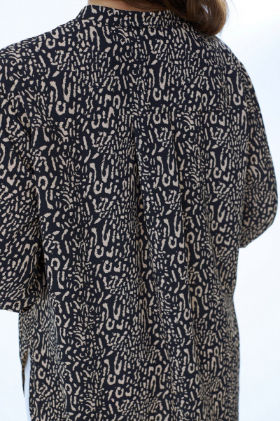 Блуза из легкой ткани с длинным рукавом и закругленным низом MALI 624-042 ирбис - фото 10