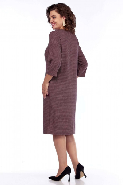 Платье с эко-кожей и накладными карманами Matini 3.1649 бордо - фото 7