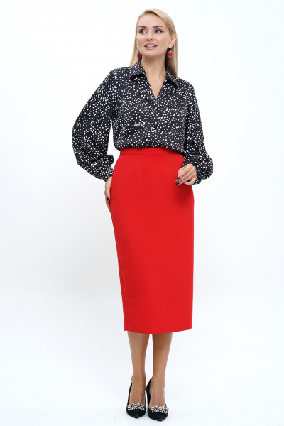 Блуза с застёжкой на петли и юбка на подкладке Alani Collection 2248 - фото 3