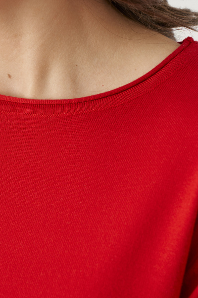 Джемпер из вискозы с резинками и круглым воротом Панда 206240w красный - фото 3