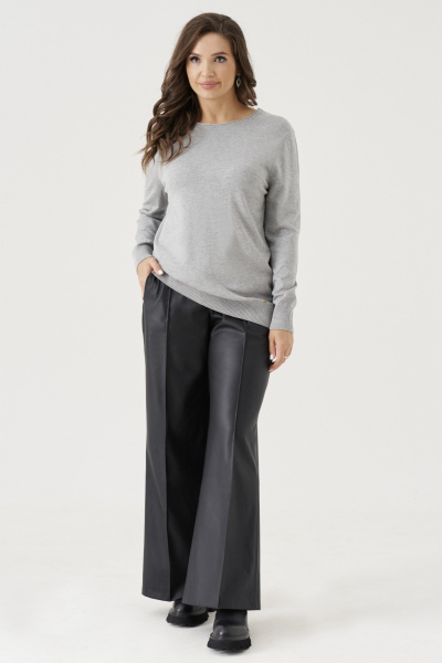 Джемпер с полосками из вискозной пряжи из вискозы Панда 206240w серый - фото 1