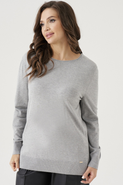 Джемпер с полосками из вискозной пряжи из вискозы Панда 206240w серый - фото 2