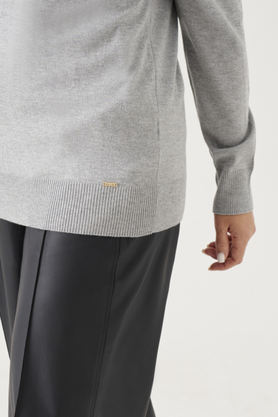 Джемпер с полосками из вискозной пряжи из вискозы Панда 206240w серый - фото 3