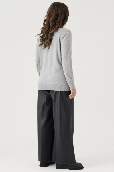 Джемпер с полосками из вискозной пряжи из вискозы Панда 206240w серый - фото 5