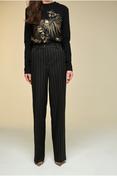 Классические брюки со стрелками из премиум-тканей DEVITA 3017 черный - фото 4