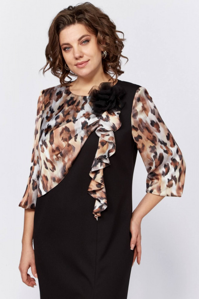 Нарядное платье из ткани с ассиметричной кокеткой Koketka i K 1218 - фото 11